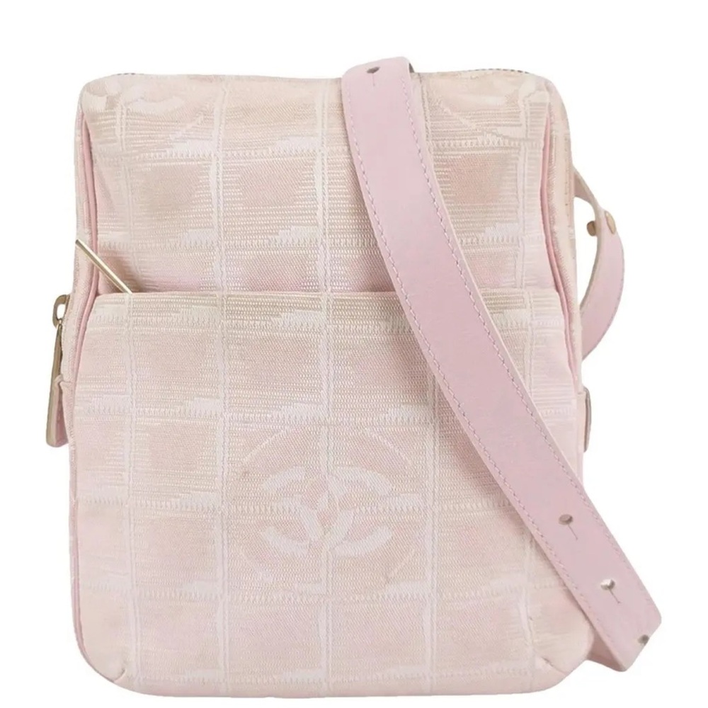 Chanel Crossbody Waist Pouch New Travel Line Pink x Gold